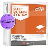 HOSPITOLOGY PRODUCTS Mattress Encasement - Zippered Bed Bug Dust Mite Proof Hypoallergenic - Sleep Defense System - Twin XL - Waterproof - Stretchable - Standard 12" Depth - 38" W x 80" L