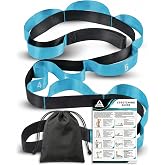 Acozycoo Stretching Strap with Loops for Physical Therapy,Knee,Leg Lifter | Yoga Strap for Stretching,Non-Elastic Stretch Band,Rehab,Pilates,Flexibility Training,Hamstring,Leg Lifter,Fascia,Hip