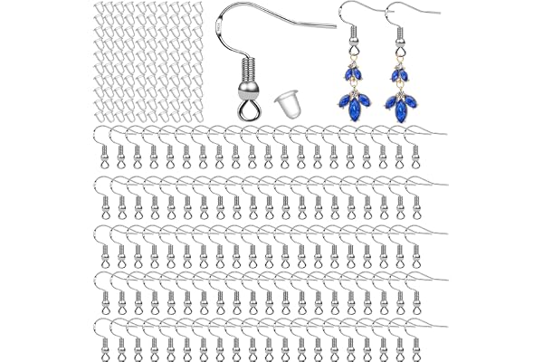 200 PCS 925 Sterling Silver Earring Hooks With Clear Rubber Earring Safety Backs Fish Hook Ear Wires French Wire Hooks Hypo-a