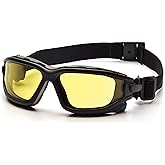 PYRAMEX I-Force Sporty Dual Pane Anti-Fog Goggle, Black Frame/Clear Anti-Fog Lens