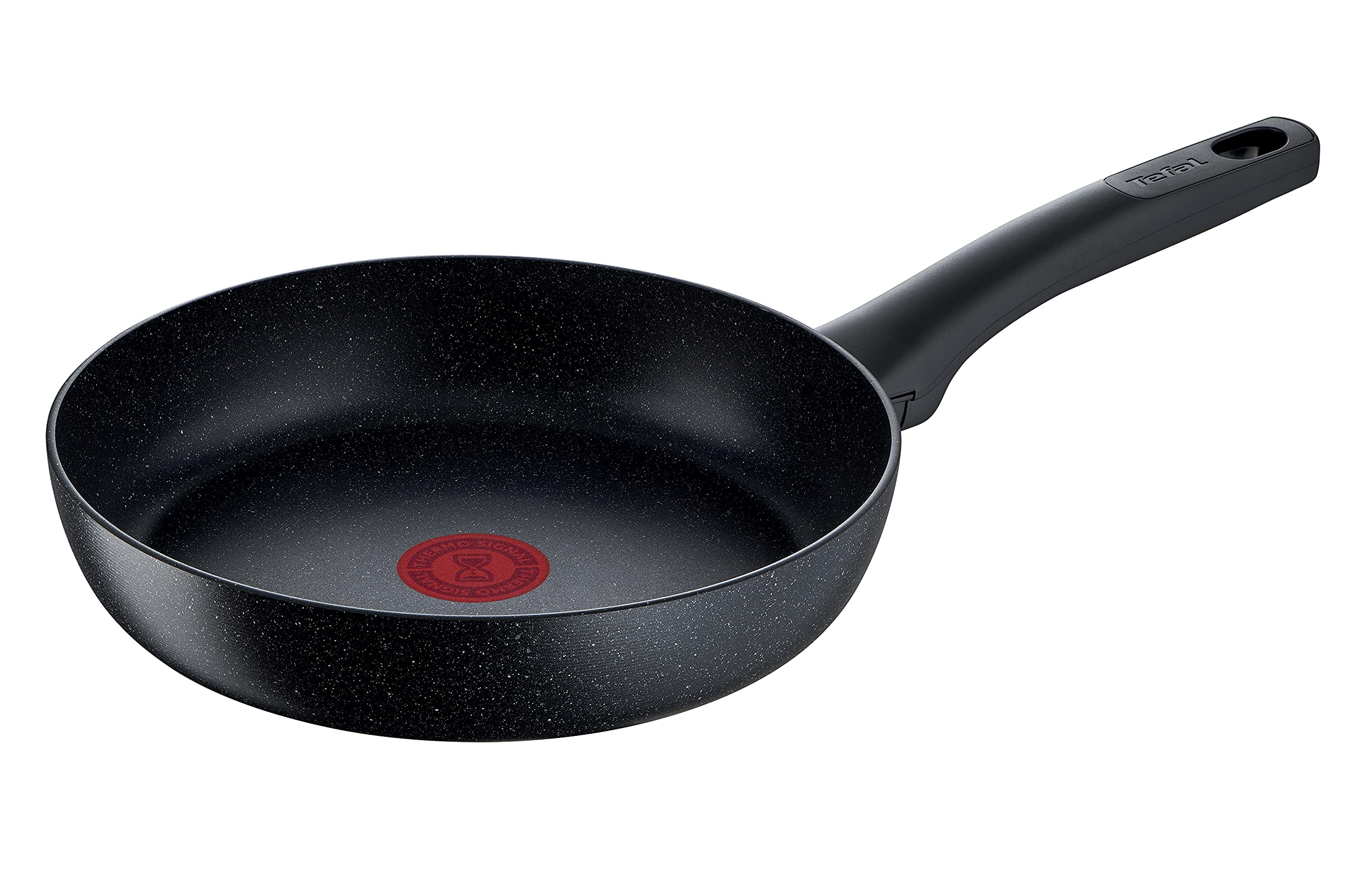 Tefal G28104 Black Stone Frying Pan 24 cm | Mineralia+ Non-Stick Coating | Safe | Thermal Signal | Suitable for Induction Cookers | Healthy Cooking | Stone Effect | Black