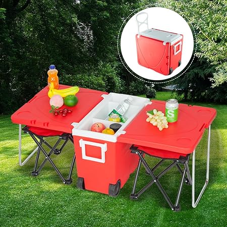 cooler box with chairs