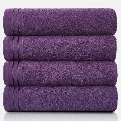 GC GAVENO CAVAILIA Large Towels Bath Sheet 4 Pack 75x135 cm 450 GSM Purple