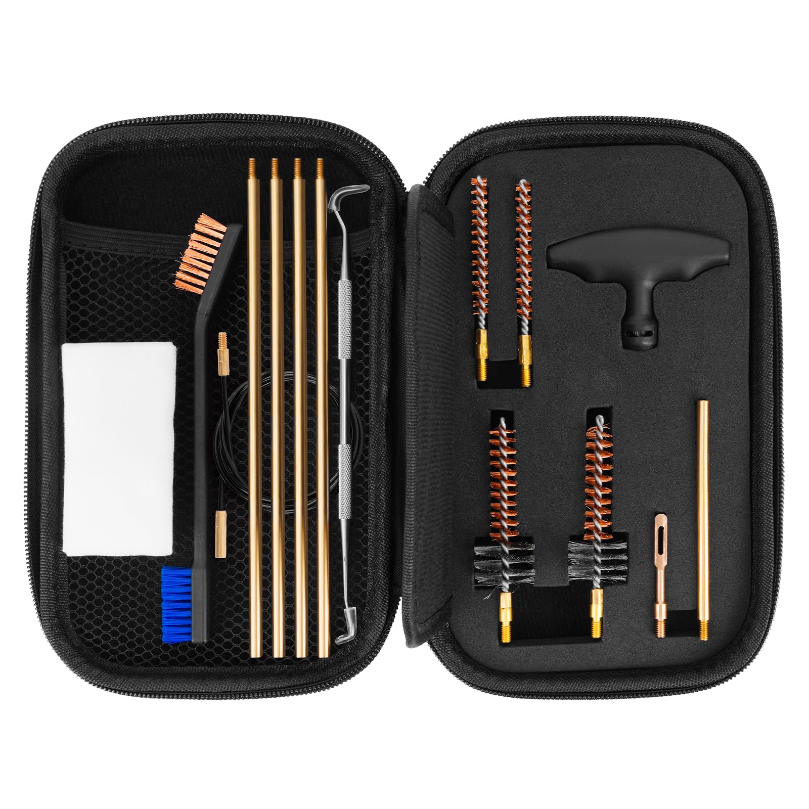 BOOSTEADY Pro .223/5.56 Rifle Gun Cleaning Kit with Bore Chamber Brushes Cleaning Pick Kit, Brass Cleaning Rod in Zippered Organizer Compact Case