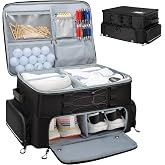 Wigojoy Golf Trunk Organizer, 2 Layer Car Golf Locker | With Compartment for 2 Shoes, Golf Storage Bag for Golfs Balls, Tees,