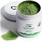 35°N MATCHA Organic Ceremonial Grade Matcha Powder, USDA Certified, 100% Pure Green Tea, First Harvest, No Additives, High in Antioxidants, L-Theanine & EGCG, Smooth Taste for Lattes & Baking, 1.4oz (40g)