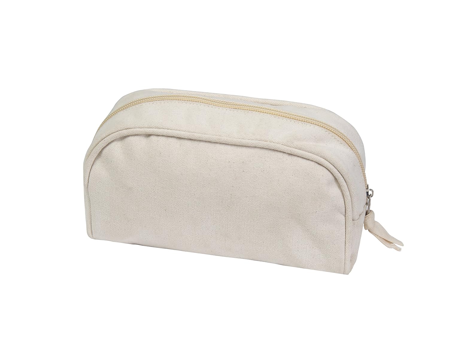 Set of 12 - Round Cosmetic Pouch in Natural Color, 7x5x2.5"