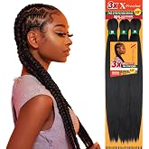 Sensationnel X-Pression Prestretched Braids-3X 50in,1pk 1B OFFBLACK | Braiding Hair,Kanekalon, Flame-Retardant, Synthetic, Box Braids &amp; Twists