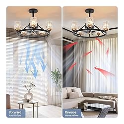 KINGTORO Chandelier Fan,Chandelier Ceiling Fans