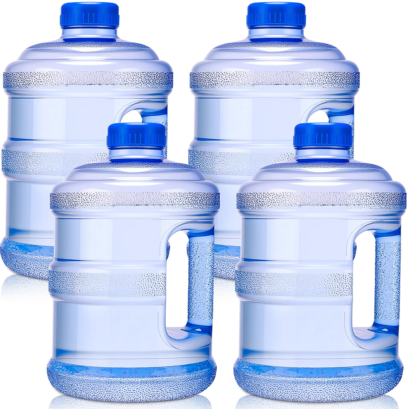 Photo 1 of **PARTIAL SET ONLY 2** Funnymoom 4 Pcs 1 Gallon Plastic Water Bottles Round Jugs with Handle Portable Water Containers Reusable Leak Proof Bottle for Camping Outdoor Sports Travel