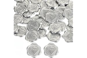 PATIKIL Love Wax Seal Stickers, 50 Pack Embossed Self Adhesive Sticker for Envelope Letter Wedding Invitation Card Birthday P