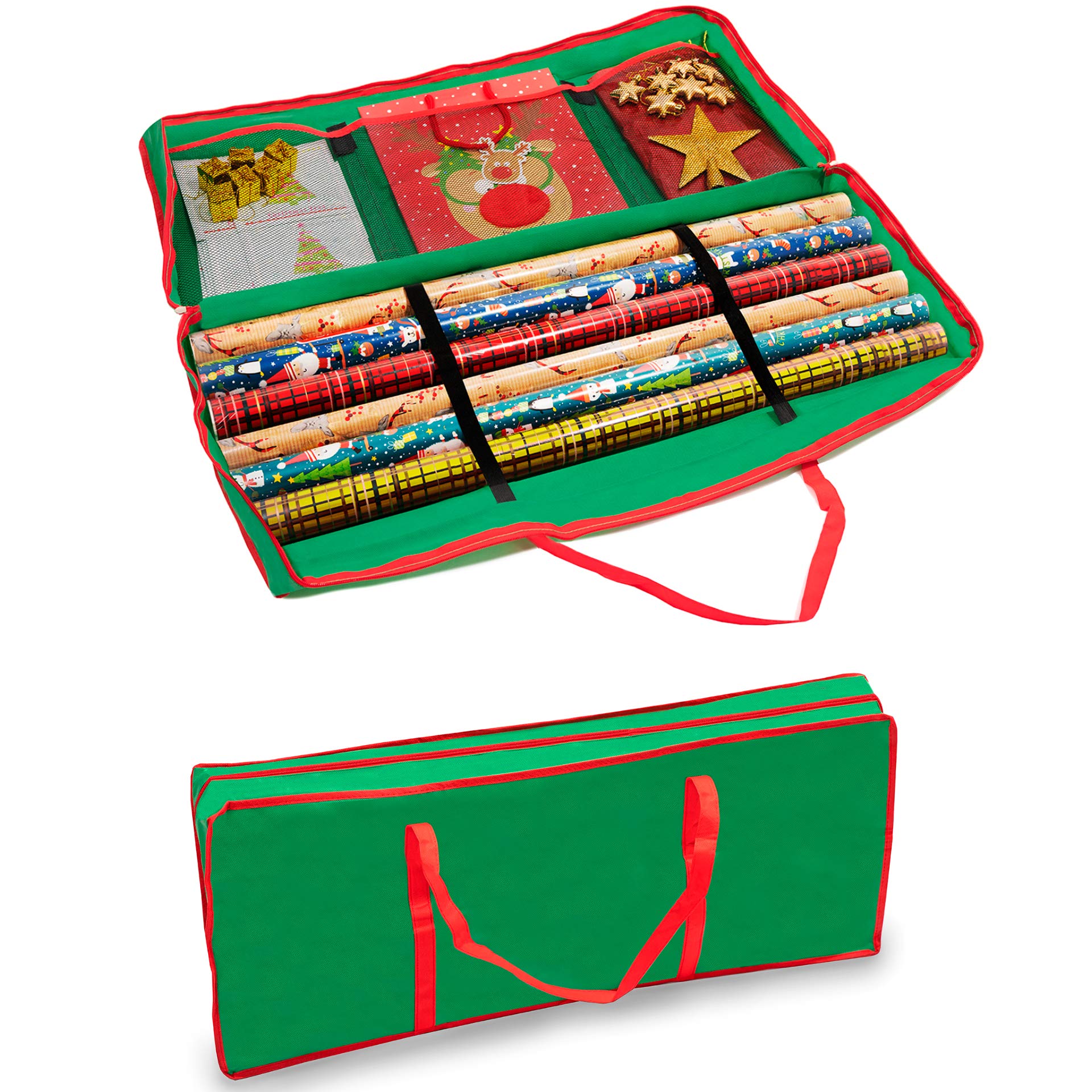 ADEPTNA Wrap Storage Bag Wrapping Paper Organiser - Durable and Lightweight xmas (GREEN)