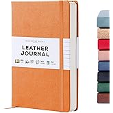 BEECHMORE BOOKS Lined Journal Notebook, 5.8 x 8.3 inch, A5 160 Lined Pages, Hardcover Leather Journals for Women, Men, Writin