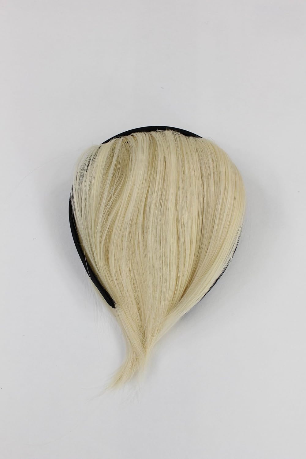 Hair Piece Clip in Bangs Fringe with hair circlet synthetic fiber bright blond platinum HA073T-613, platinum blonde (613) - Image 4