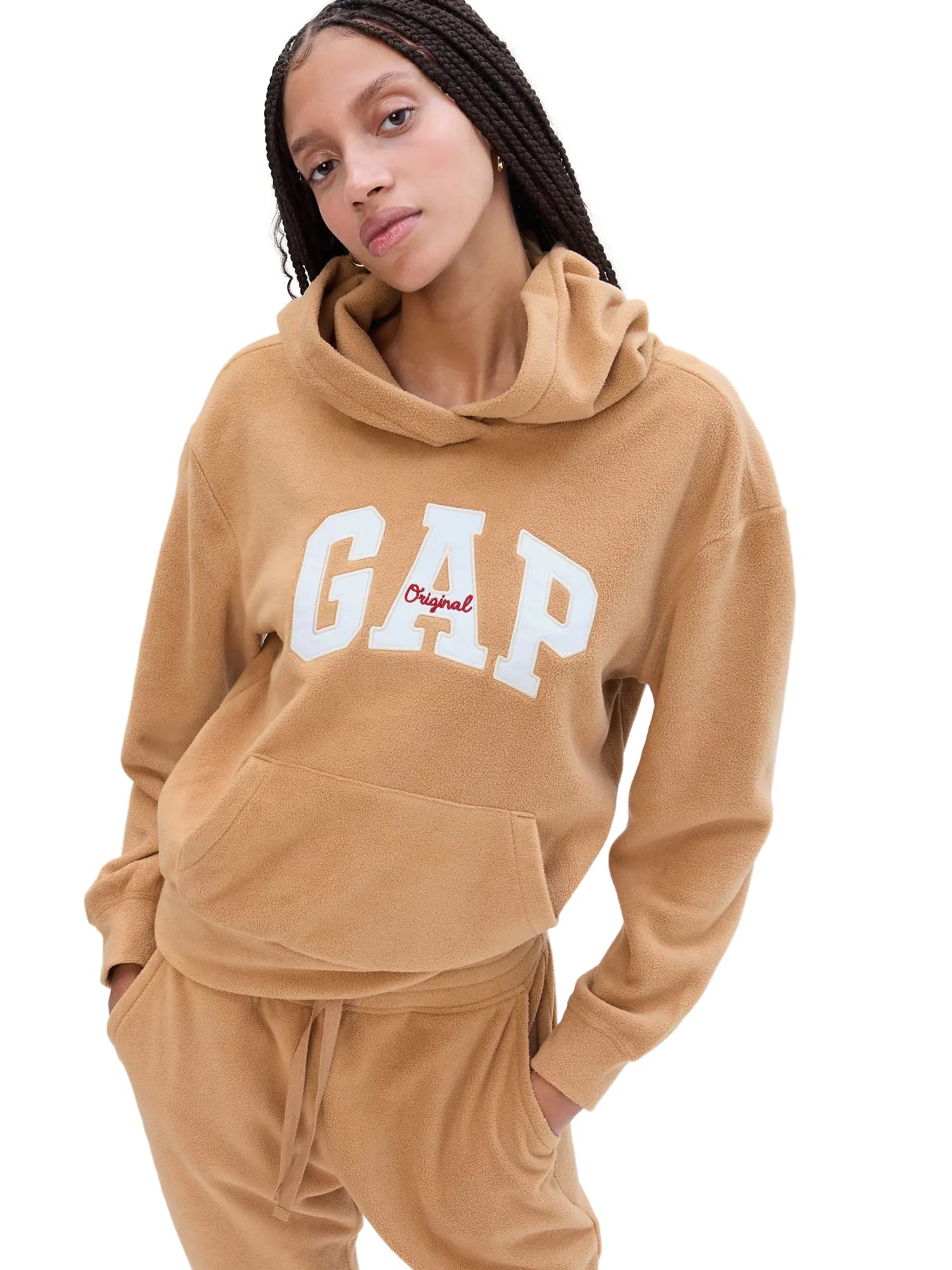 GAP Womens Logo Microfleece Hoodie DEERFIELD XS