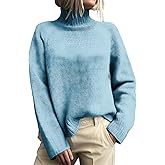 domirica Womens Turtleneck Pullover Sweaters Chunky Fall Vintage Sweaters Casual Pullover Basic Top Trendy Outfits