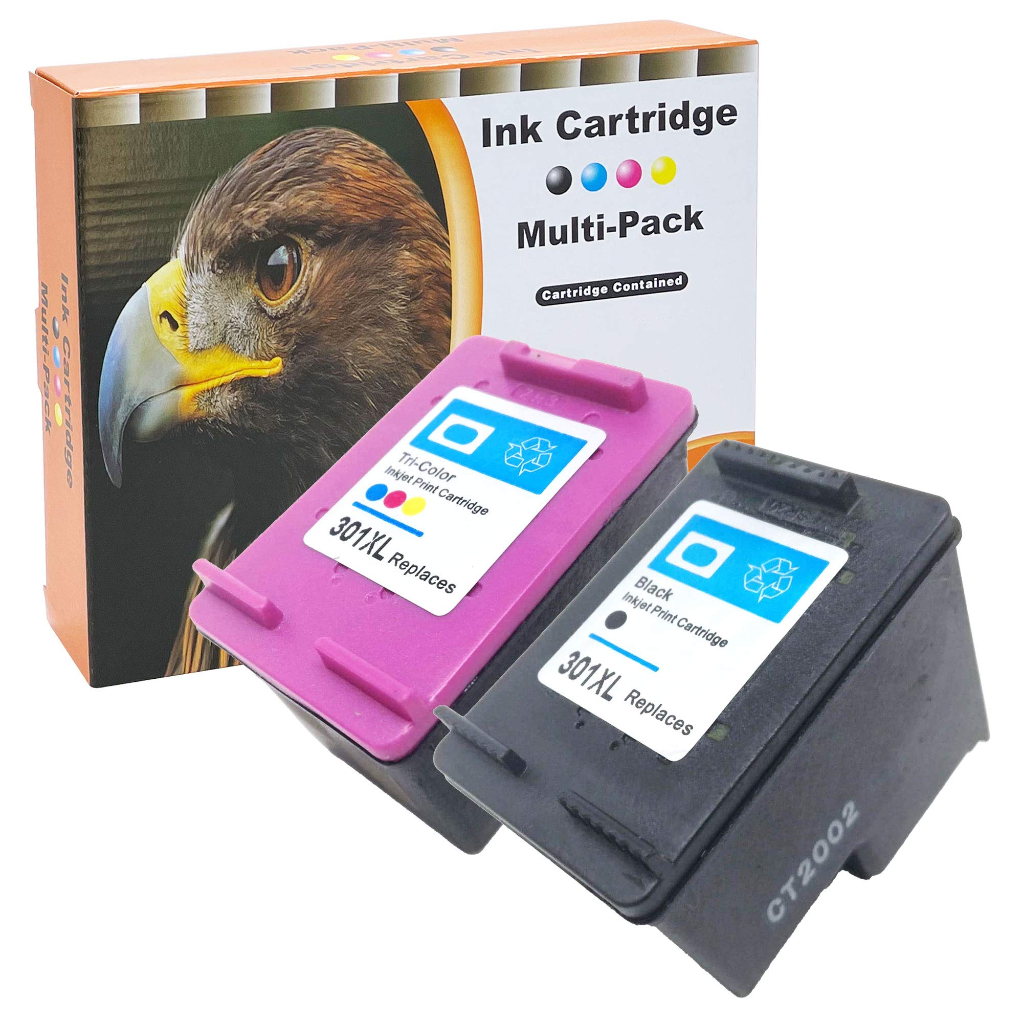 D&C Remanufactured Printer Cartridges for HP 301 XL Envy 4500 5530 Officejet 2620 4630 2622 Deskjet 3050A 2050 3052A 1510 3050 1000 3000 2510 2540 1050 10 10 10 x Black + 1x Colour: