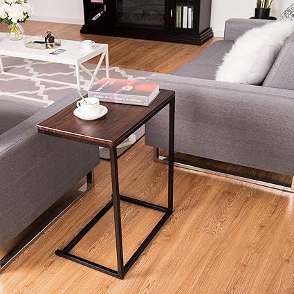 Amazon Com Slide Under Couch Table Sofa Side End Table C Shaped