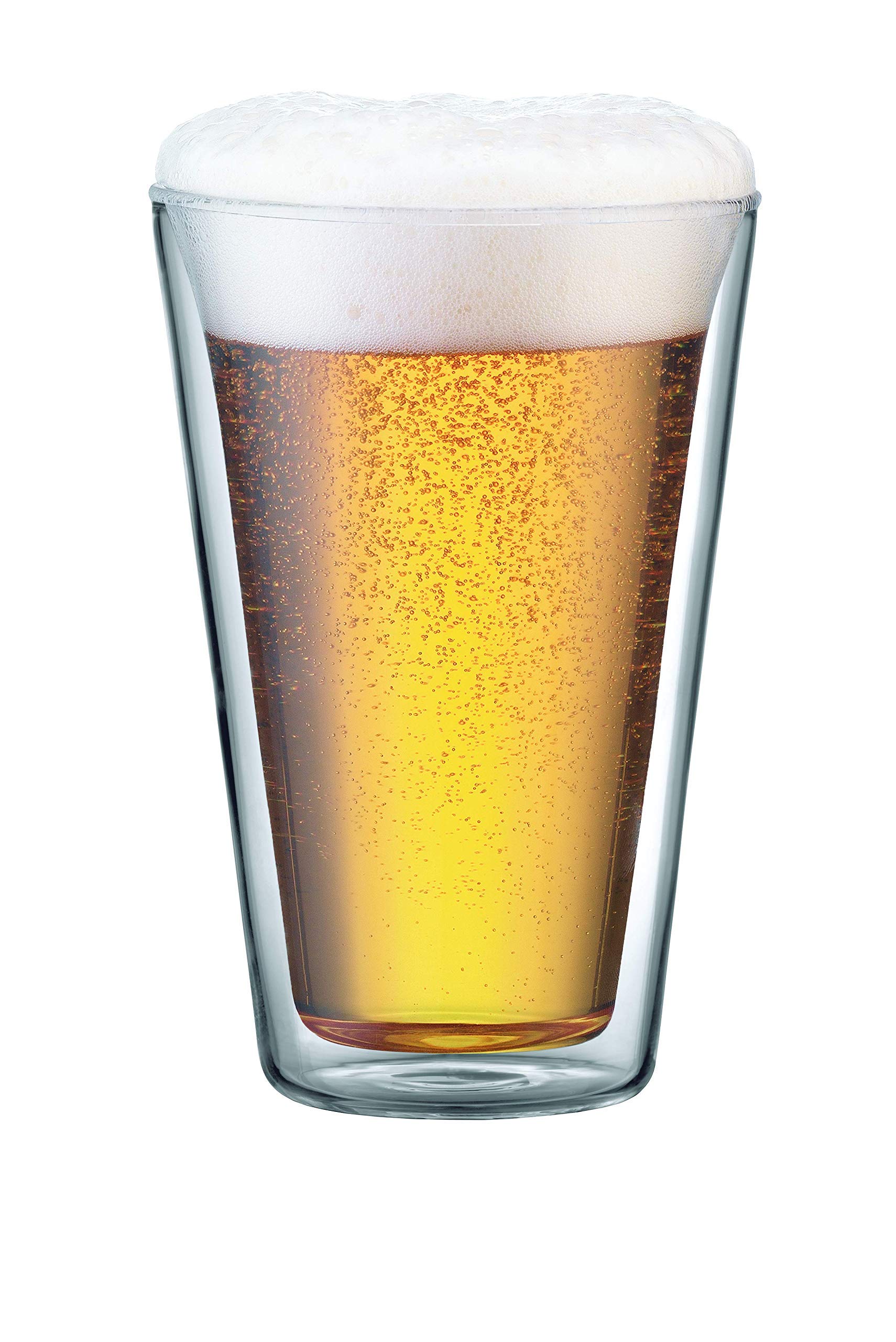 Bodum Canteen Double Wall Glass Set, Mouth Blown Borosilicate Glass - 0.4 L 13.5 oz Transparent, Pack of 2 — image 1