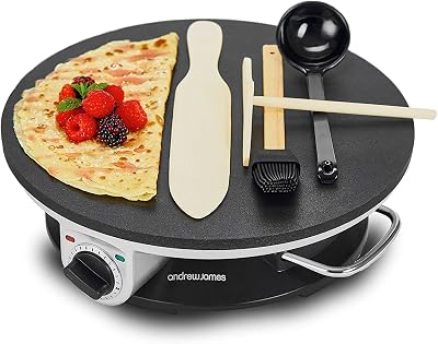 Andrew James Crepe Maker 13 Inch Electric Pancake Griddle 1200W 250°C