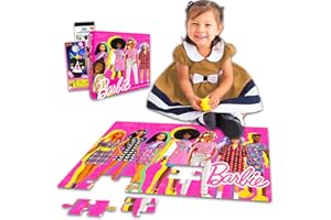 HASBRO SHOP Barbie Floor Puzzle for Kids, Girls - Bundle with 36 Pc Barbie and Friends Floor Puzzle Plus Stickers (Barbie Toys and Games for Toddlers)