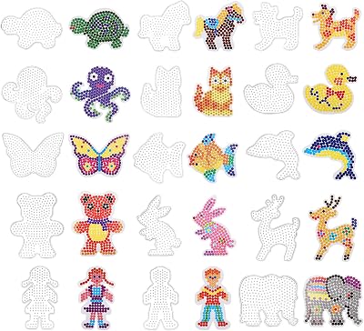 Zocipro 15-Piece Clear Animal Fuse Bead Boards 5mm Pegboards w/ Templates Kids
