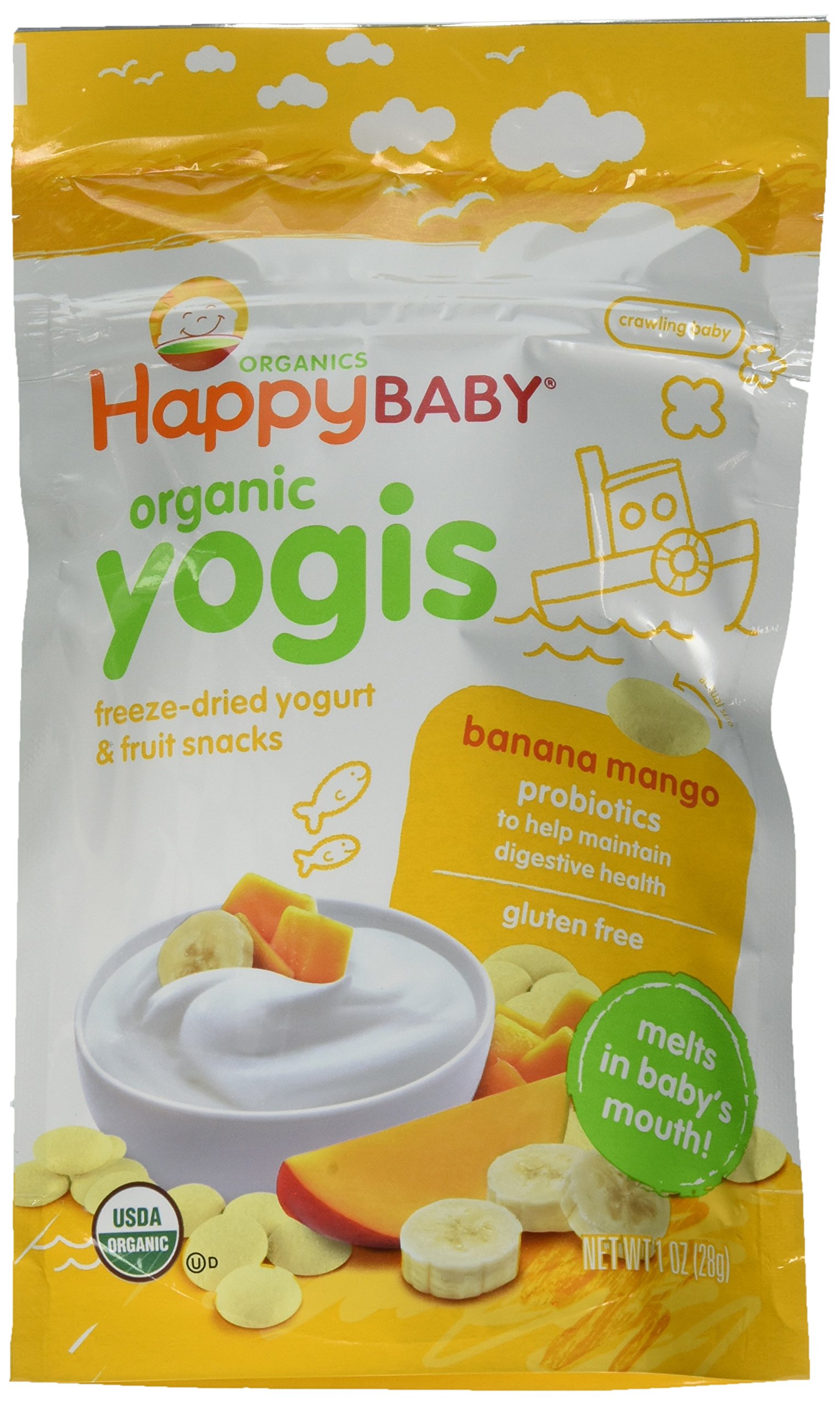 Happy Baby Organic Yogis FreezeDried Yogurt & Fruit Snacks, 3 Flavor