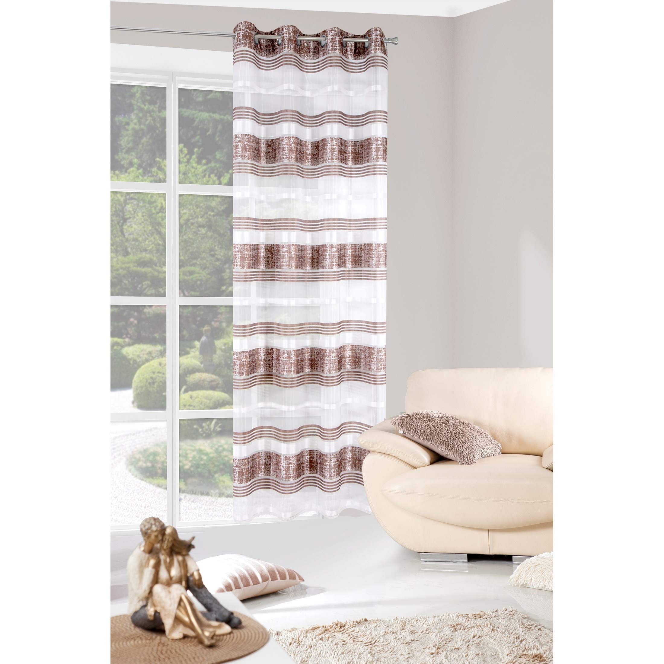 Eurofirany Fir/Patrick/Bräz Curtain Voile Curtain 140 x 250 x 0,3 cm brown