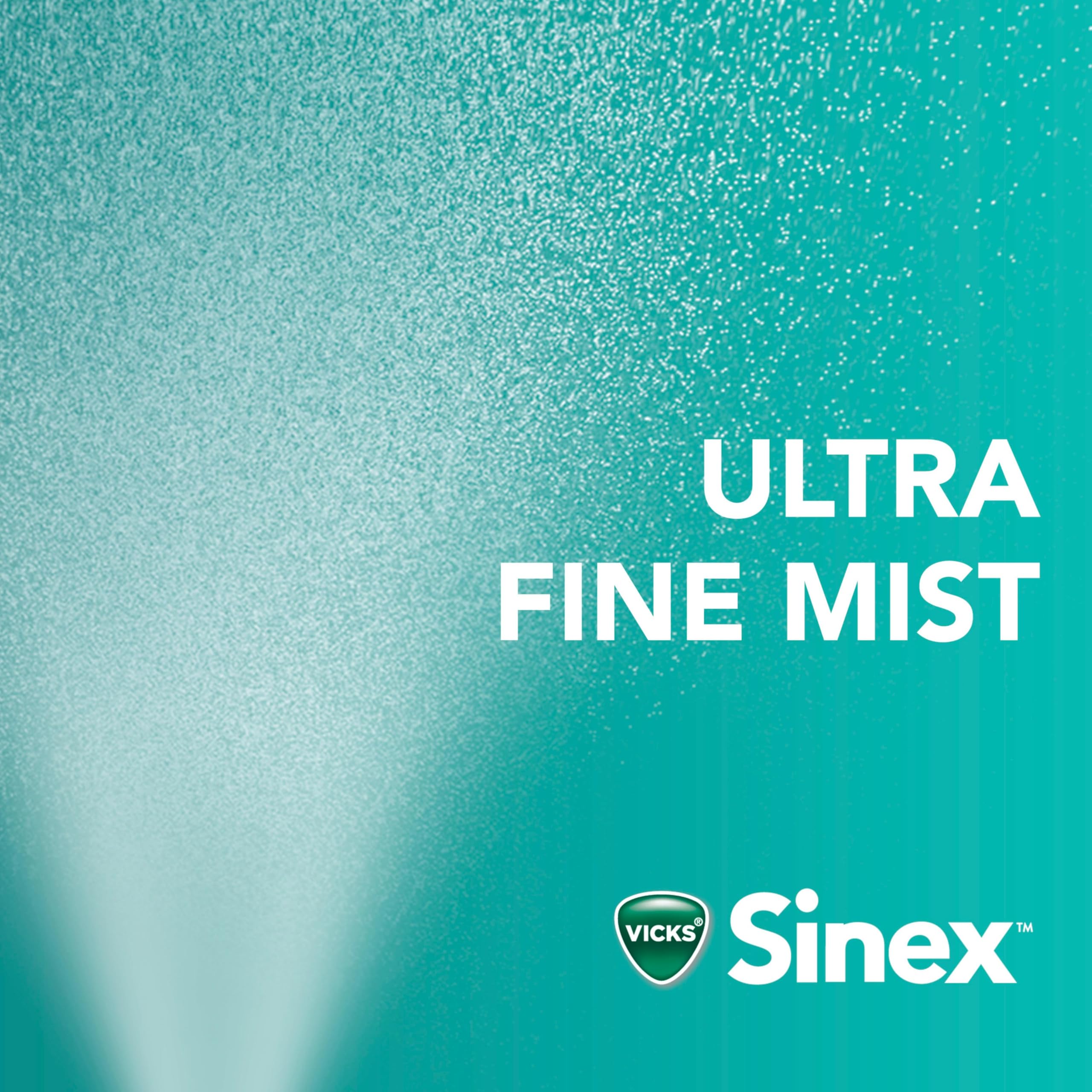 Vicks Sinex SEVERE Allergy & Sinus Nasal Spray, Original Ultra Fine Mist, Decongestant Medicine, Relief from Nasal Congestion due to Cold or Allergy, Sinus Pressure Relief, 265 Sprays x 2