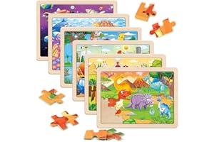 SYNARRY Wooden Puzzles for Kids Ages 4-6, 6 Packs 60 PCs Jigsaw Puzzles Preschool Educational Toys Gifts for Children Ages 4-8, Kids Puzzle for 4+ Year Olds Boys Girls