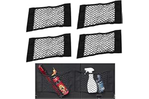 DIMIK Universal Mesh Cargo Net Storage Net Wall Sticker Organizer Pouch Bag Storage Mesh Net for Car Trunk Storage Add On Organizers for Car Truck (15" x 9.5"(4 Packs))