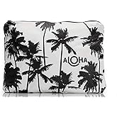 ALOHA Collection Mid Pouch, Lightweight, Packable, & Splash-Proof Pouch for Travel, Makeup, Toiletries, Organization, Gym, Pool & Beach. Easy to Clean Material. (11" x 8.5")