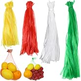 Afcabakila 300 Pcs Reusable Mesh Produce Bags, Multiple Sizes Onion Fruits Net Bag Seafood Boil Bag Durable Tear Resistant Mesh Plastic Nylon Net Bags with Closures for Vegetables Crab Clam Crawfish