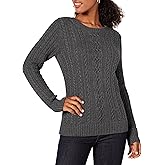 Amazon Essentials womens Fisherman Cable Crewneck Sweater