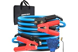 KIKIRV 0 Gauge 25 Feet Jumper Cables Heavy Duty for Car, 1000 Amp Automotive Booster Battery Jumper Cables for SUV and Trucks with Carry Bag, Gloves, Brushes