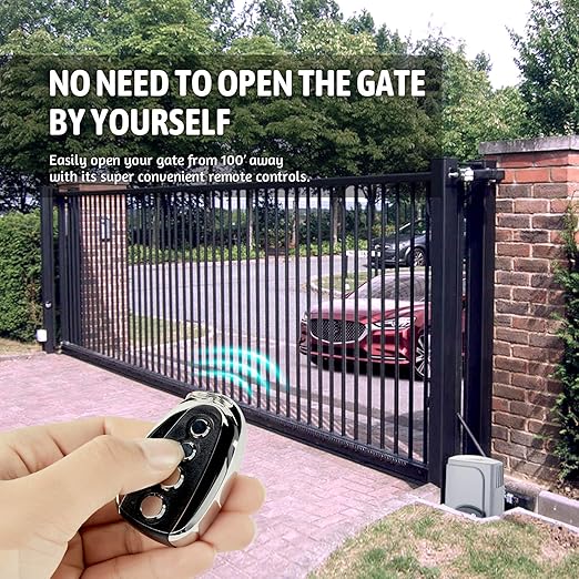 Amazon Com Co Z Automatic Sliding Gate Opener With 2 Remote Controls Electric Rolling Driveway Slide Gate Motor Complete Gate Operator Hardware Security System Kit For Sliding Gate Up To 40 Feet Home Improvement