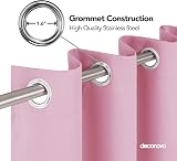 Deconovo Blackout Curtains Pink Eyelet 2 Panels Energy Saving 140x260 cm view 6