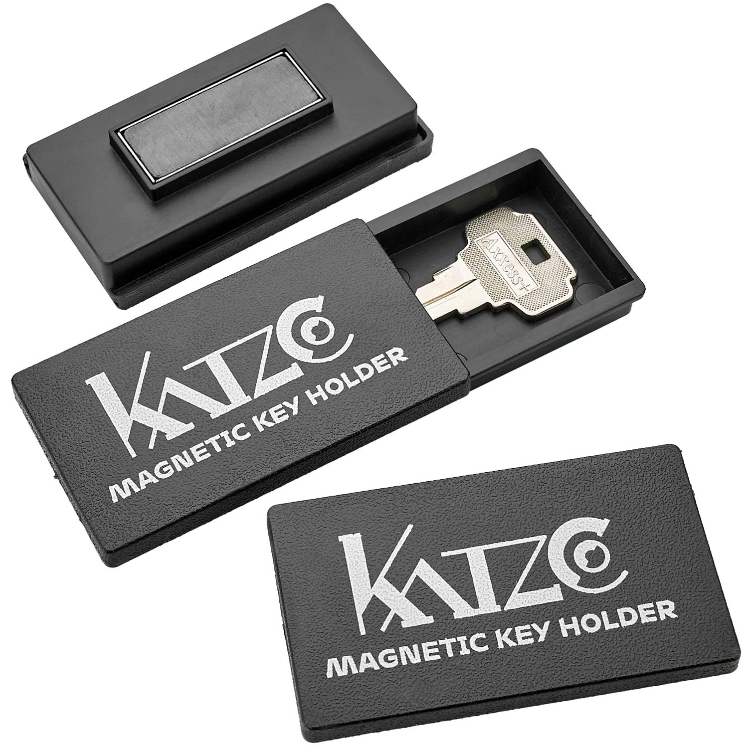 Key Holder 3 Pack 1.25 x 2.75 Inches Rugged Black Plastic Cases