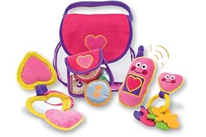 Melissa & Doug Pretty Purse Fill and Spill Soft Play Set Toddler ToyPretend Purse with Accessories for Toddlers Ages 18 Month
