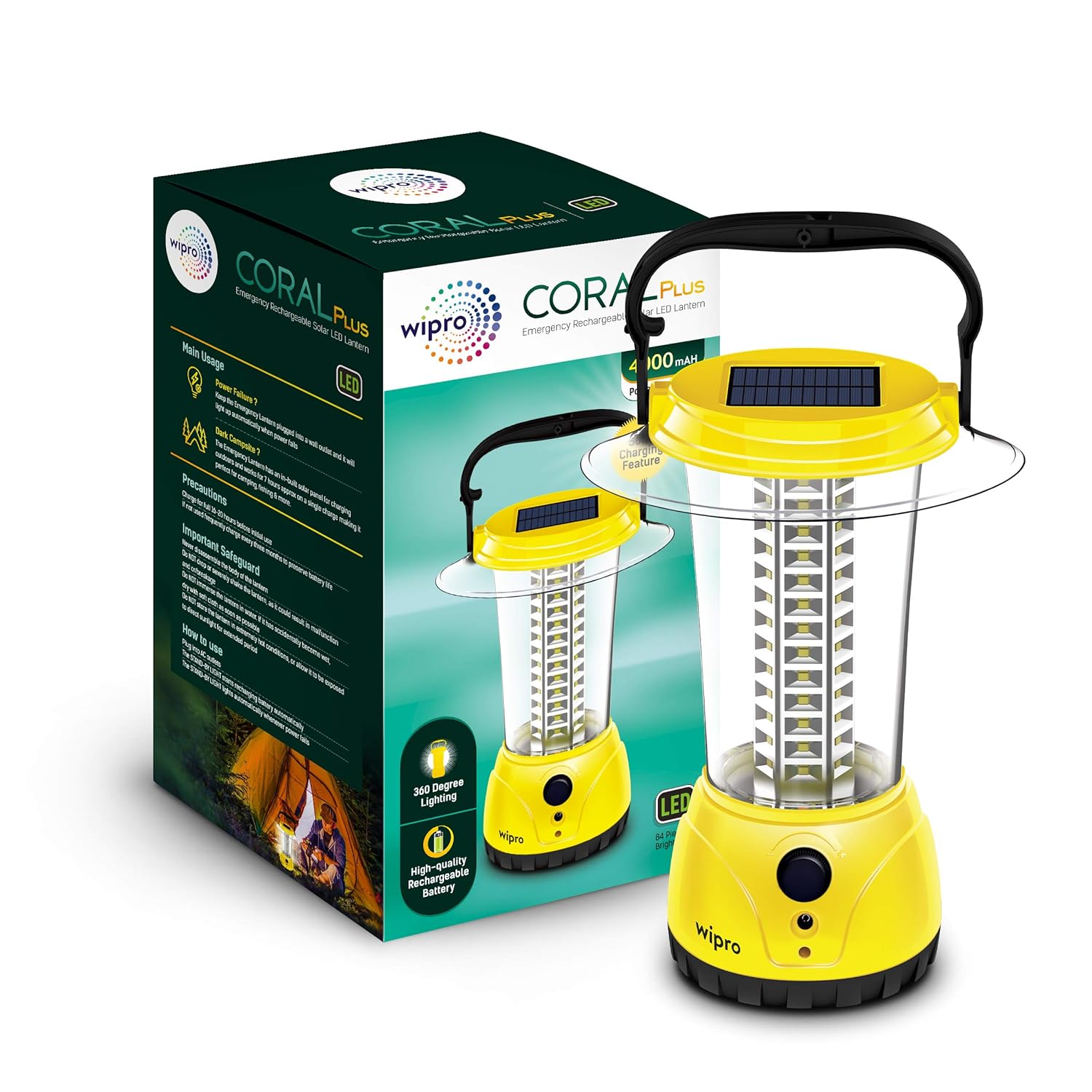 Wipro Coral Plus Rechargeable Solar LED Lantern Rs 899 At Amazon Delsheaven