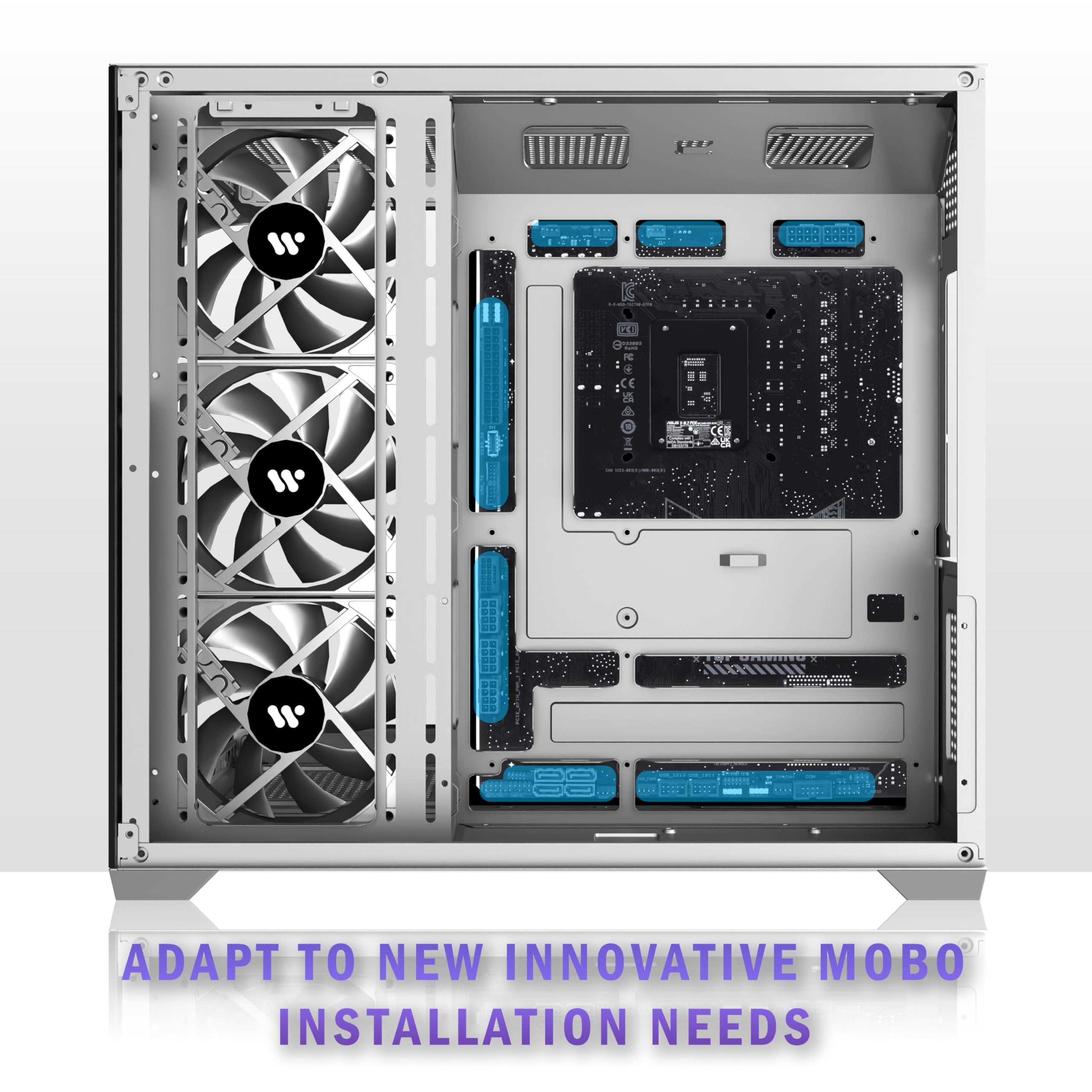 KEDIERS PC CASE ATX 4 Fans Pre-Installed, Type-C Mid Tower Computer Case with Full-View Dual Tempered Glass, Gaming PC Case,Black,K4