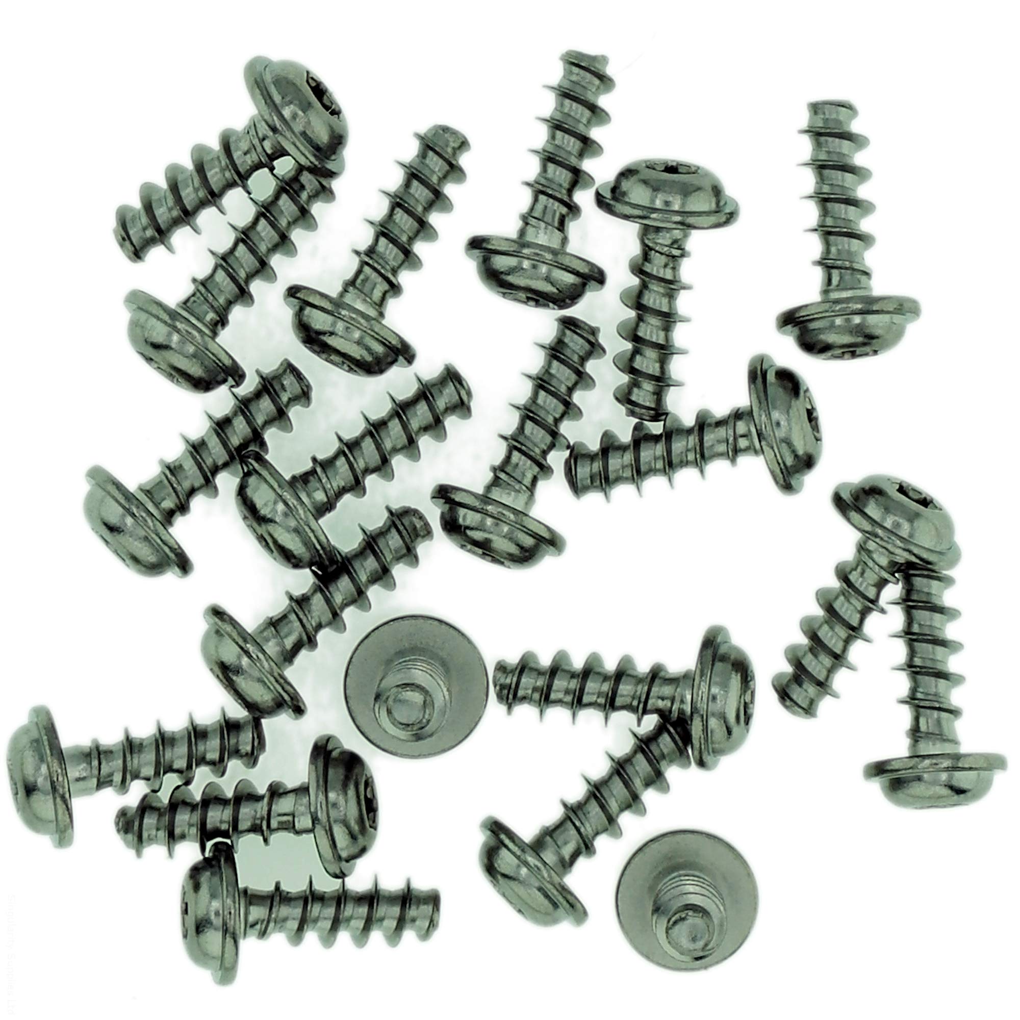 D4 (4mm x 10mm) TX Pan Screws for Plastic (Flanged) - Stainless Steel (A2) (Pack of 20) — image 1