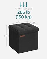 SONGMICS Storage Ottoman Storage Bench Footrest 30x30x30 cm Ink Black LSF028B51 view 5