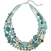 Bocar Multi Layer 5 Strand Statement Collar Beaded Necklace for Women Gift(NK-10376)
