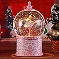 Musical Ballerina Christmas Snow Globes, 7.1 Inch Lighted Snow Globe with Swirling Glitter, Battery Operated & USB Powered Music Box Valentines Day Gifts for Girls, Women