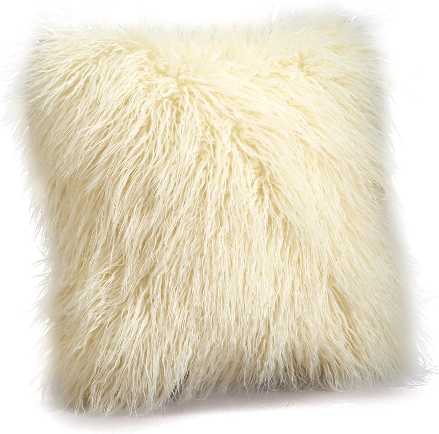Amazon.com: Ivory Mongolian Lamb Faux Fur Pillows (18" Square): Kitchen