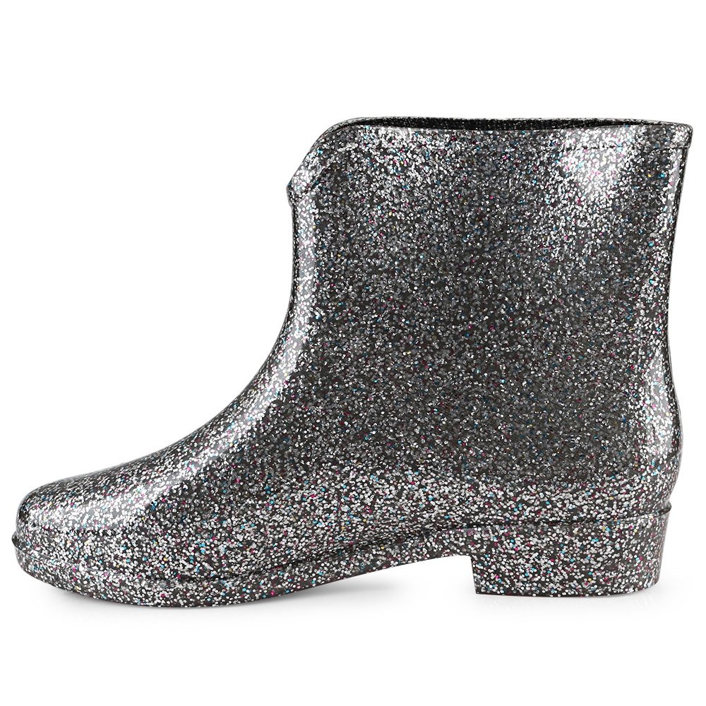 hannea paillette embellishment floral water resistance ladies rain boots