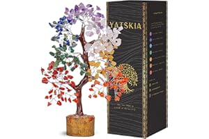 YATSKIA 7 Chakra Tree of Life - Crystal Tree for Positive Energy, Feng Shui Home Decor, Wire Bonsai, Crystal Decor - Spiritual Gift, Meditation