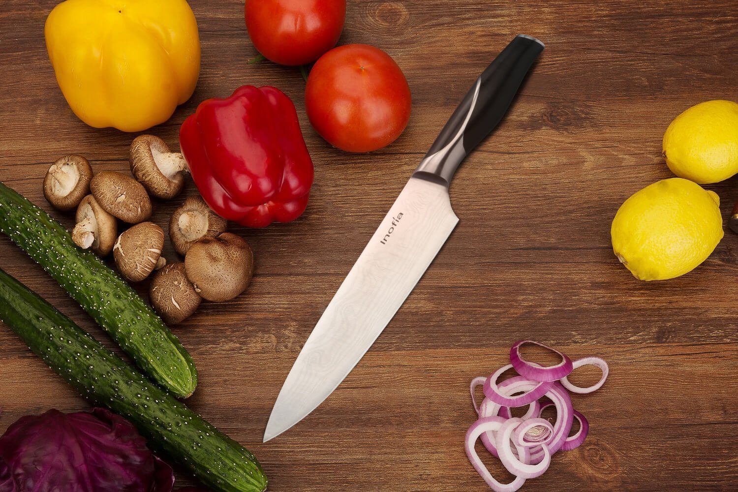 Premium Chef Knife, Inofia 8 inch Professional Japanese Damascus Texture Chef\'s Knife Ultra Sharp and Durable Manual Knives Top Kitchen Knife for Home and Restaurant with Gift Box