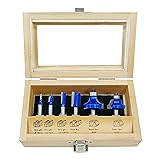 6Pcs Straight Router Bit Set Roundover/Core Box